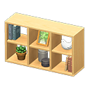 Animal Crossing open wooden shelves