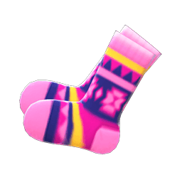Animal Crossing geometric-print socks