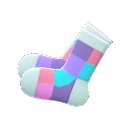 Animal Crossing color-blocked socks