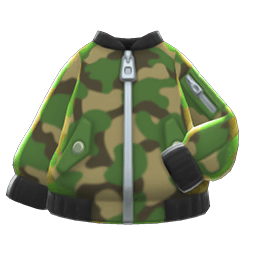 Animal Crossing camo bomber-style jacket