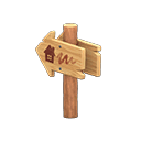 Animal Crossing angled signpost